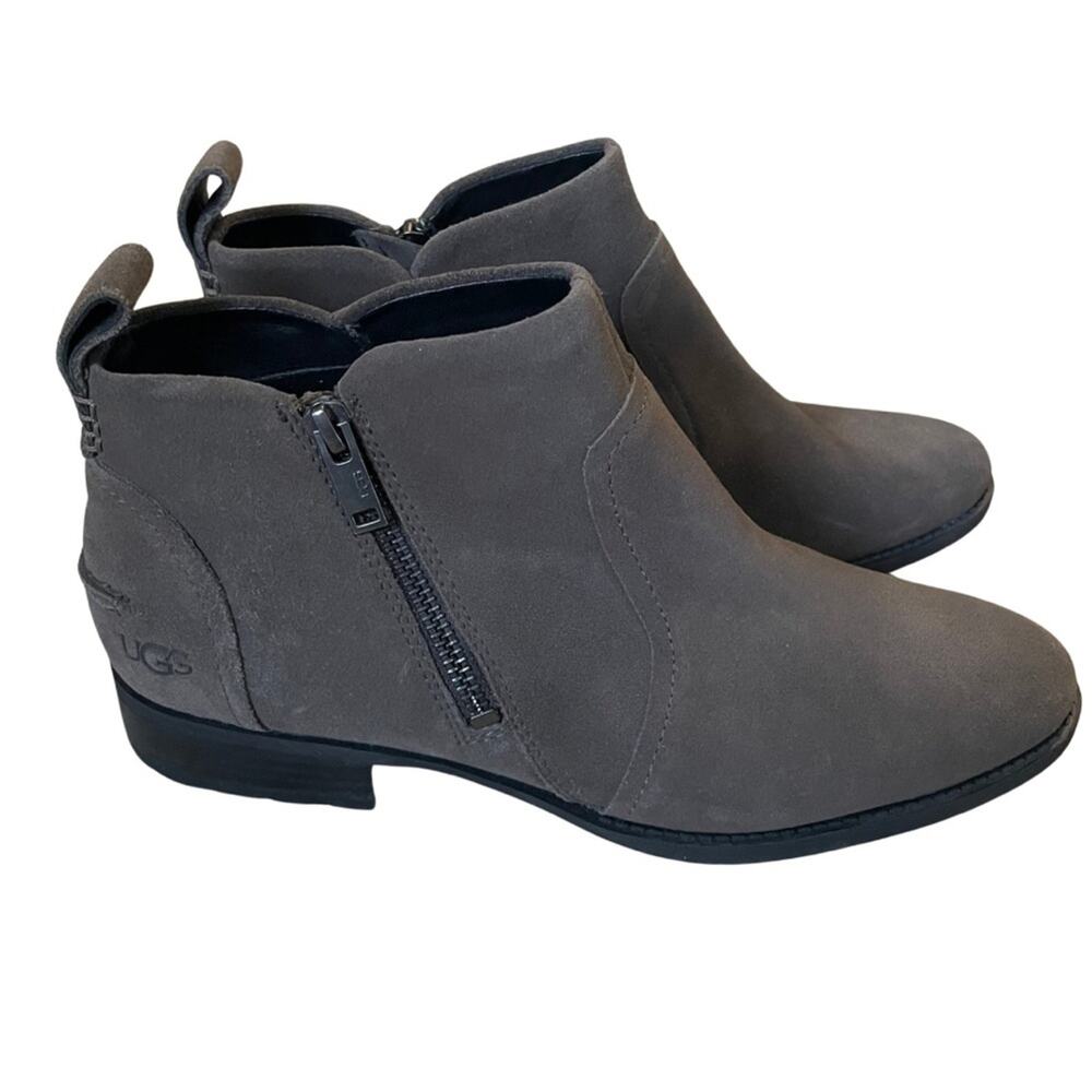 UGG Aureo II  Women’s Ankle Booties Boots Waterproof Suede Leather sz 9.5 Gray